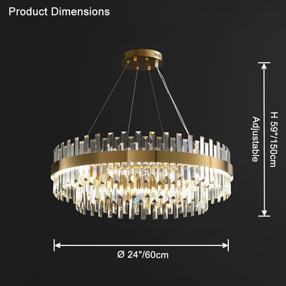 WOMO Tiered Round Crystal Chandelier-WM2562