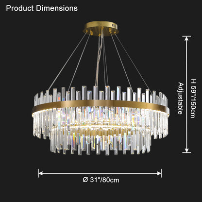 WOMO Tiered Round Crystal Chandelier-WM2562