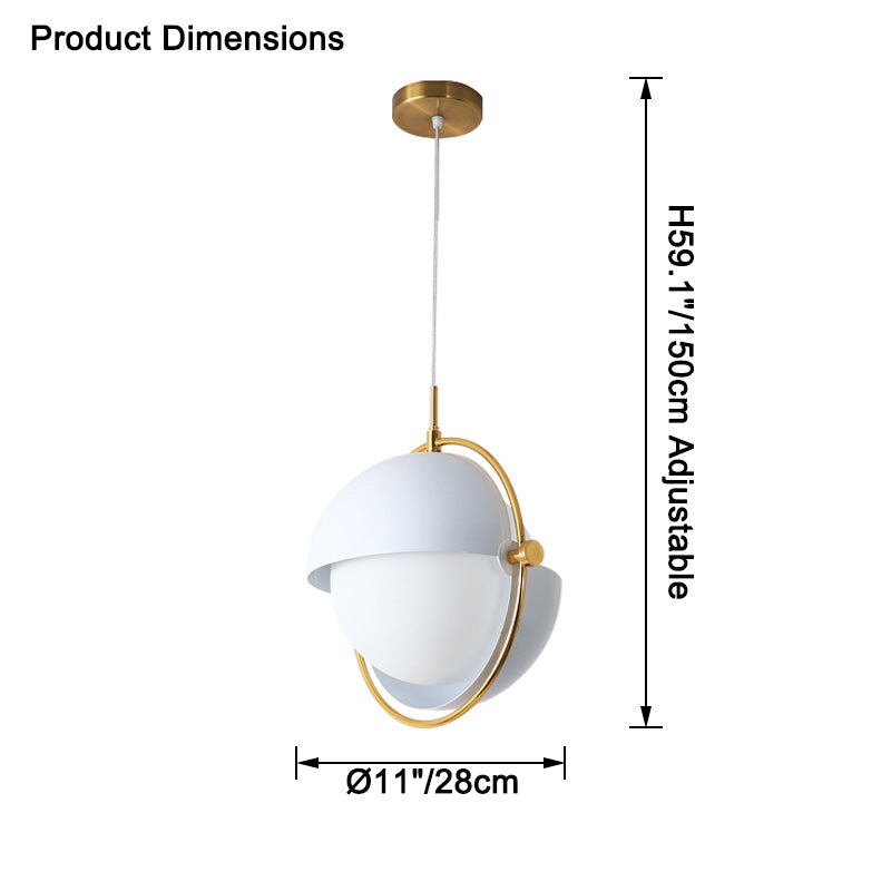 WOMO Adjustable Glass Globe Pendant Light-WM2563