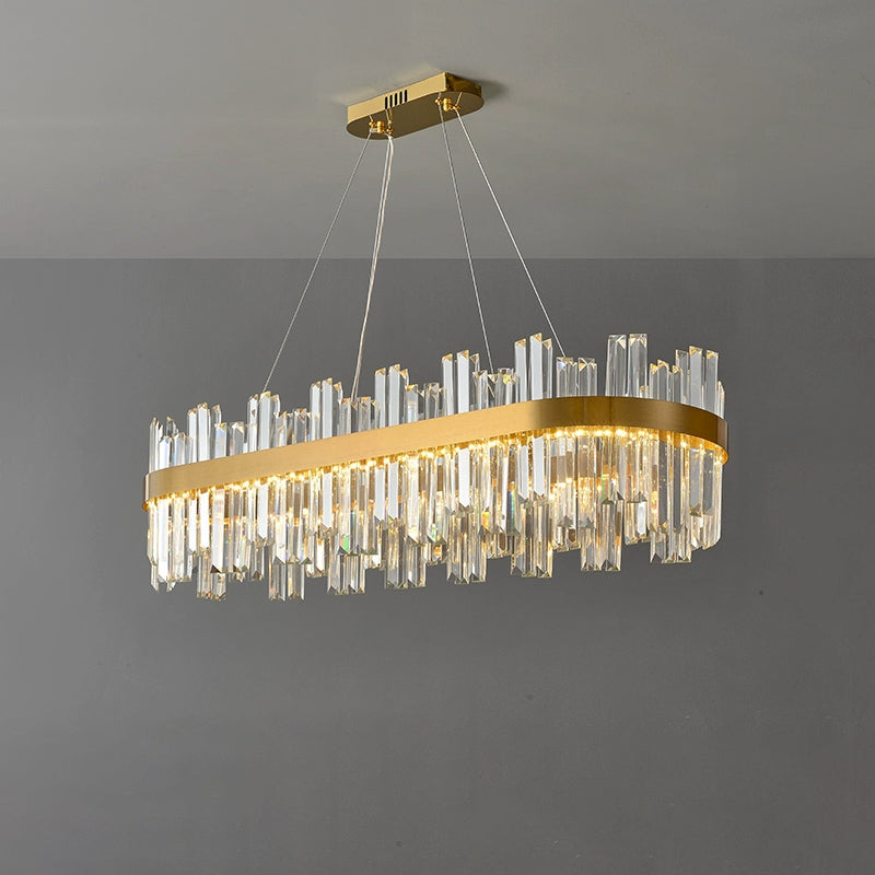 WOMO Gold Oval Crystal Chandelier-WM2566