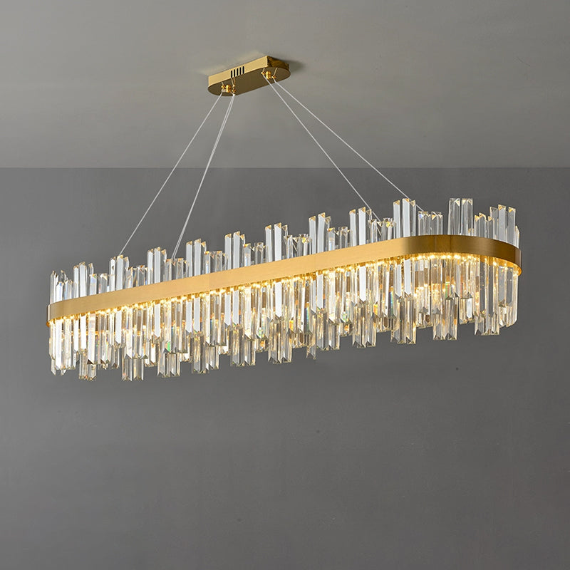 WOMO Gold Oval Crystal Chandelier-WM2566