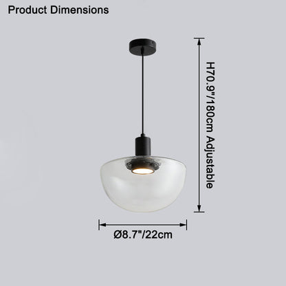 WOMO Semi-Sphere Glass Pendant Light-WM2567