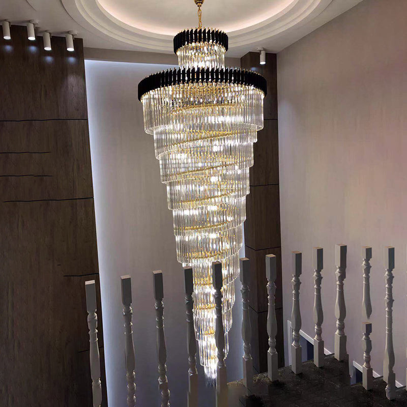 WOMO Cascading Crystal Prism Chandelier-WM2570