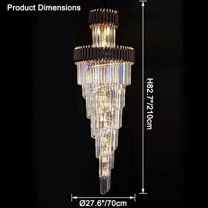 WOMO Cascading Crystal Prism Chandelier-WM2570