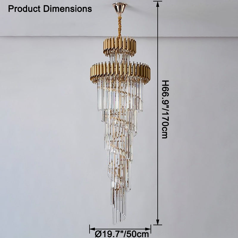 WOMO Cascading Crystal Prism Chandelier-WM2570