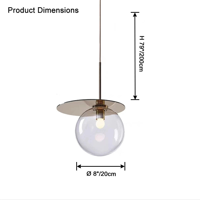 WOMO Colored Glass Globe Pendant Light-WM2573