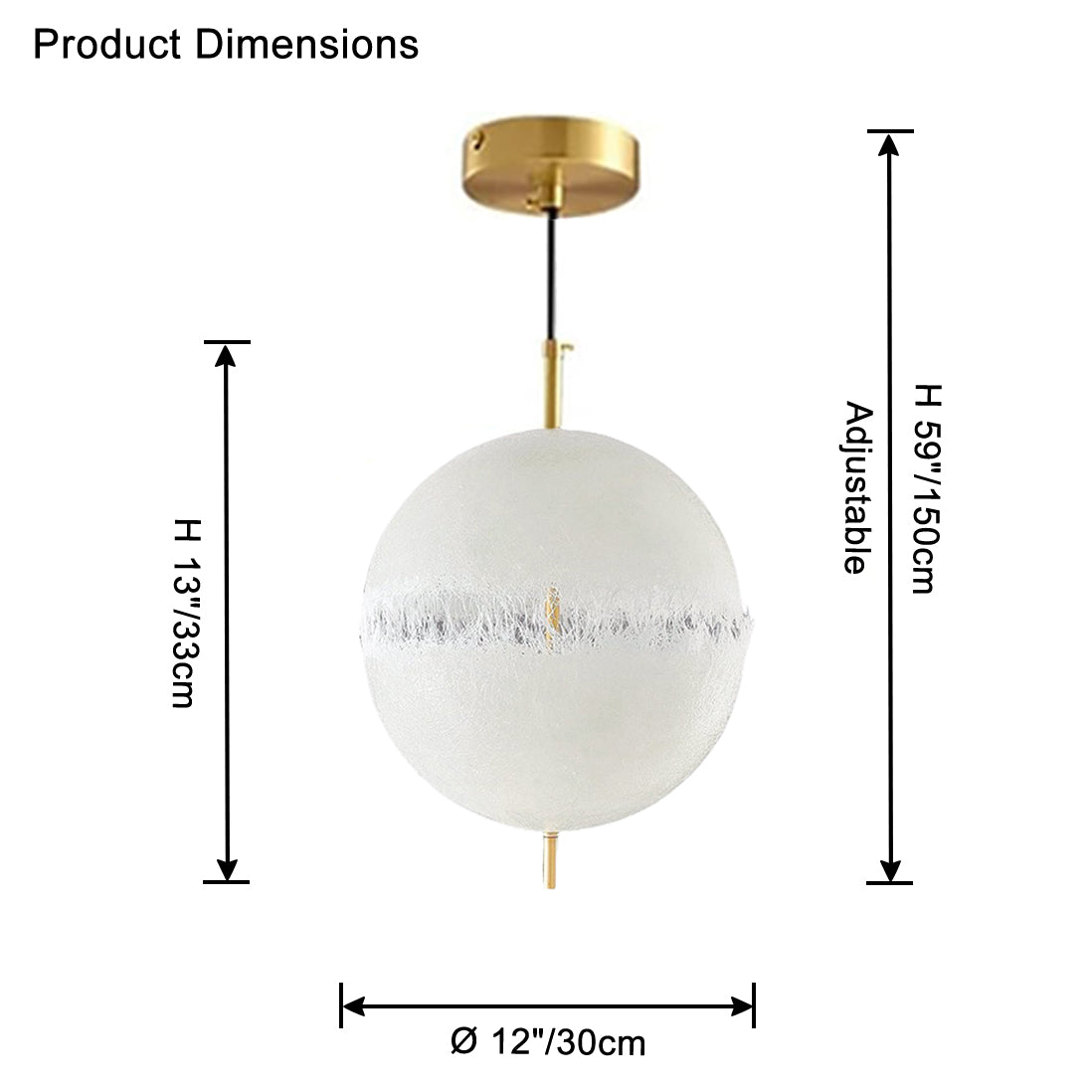 WOMO Fiberglass Globe Pendant Light-WM2577