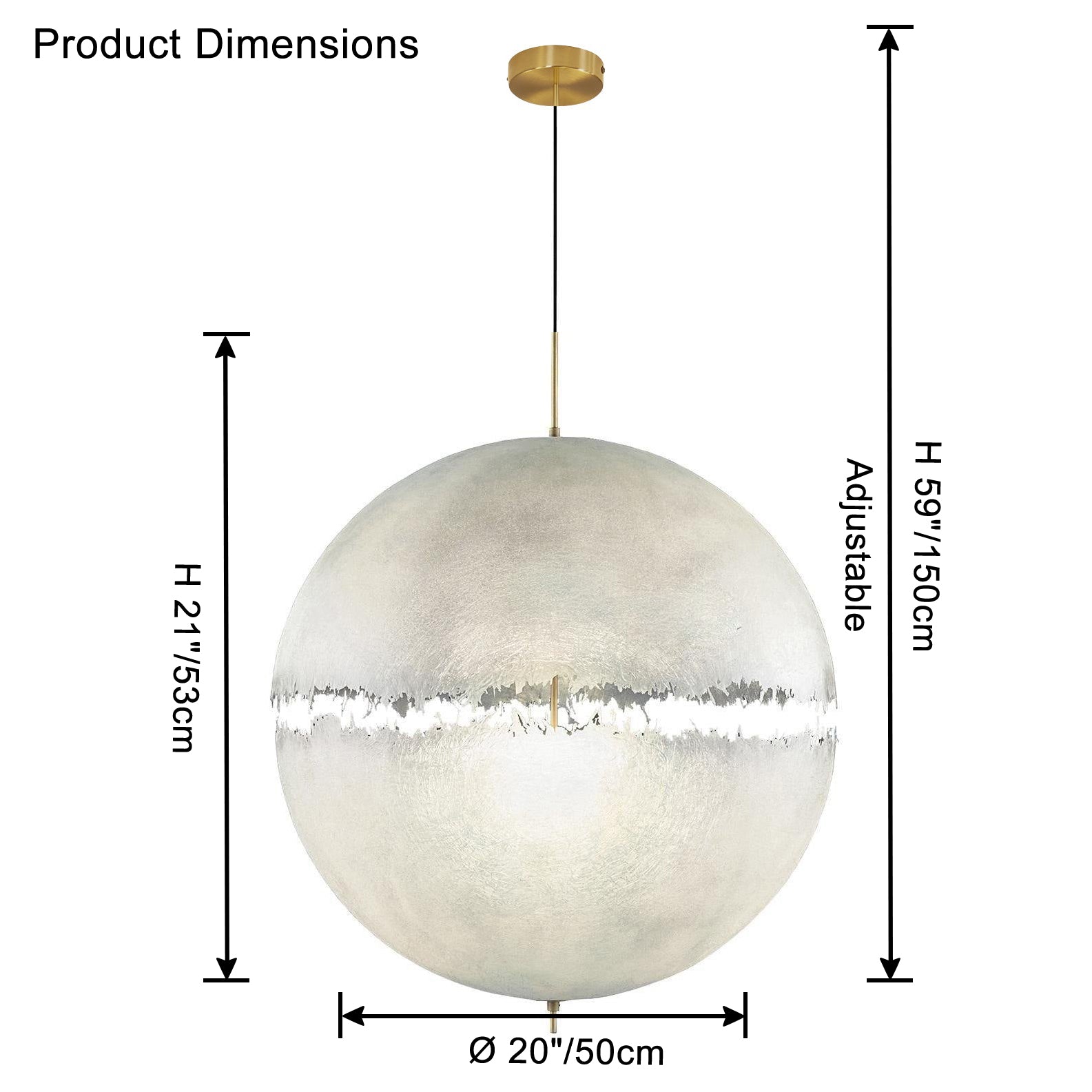 WOMO Fiberglass Globe Pendant Light-WM2577