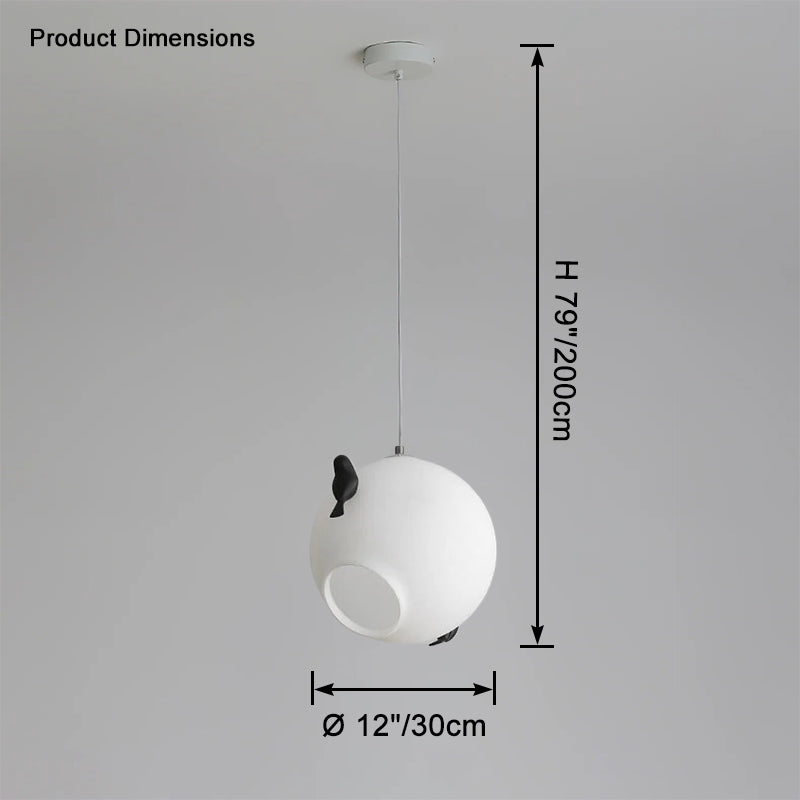 WOMO Frosted Glass Globe Pendant Light-WM2580