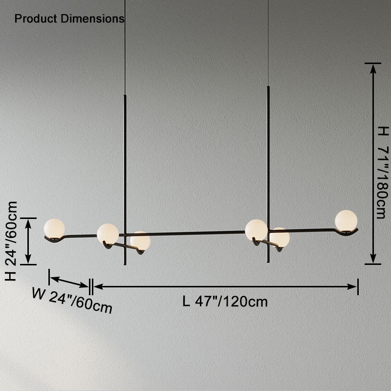 WOMO Adjustable Glass Ball Chandelier-WM2584