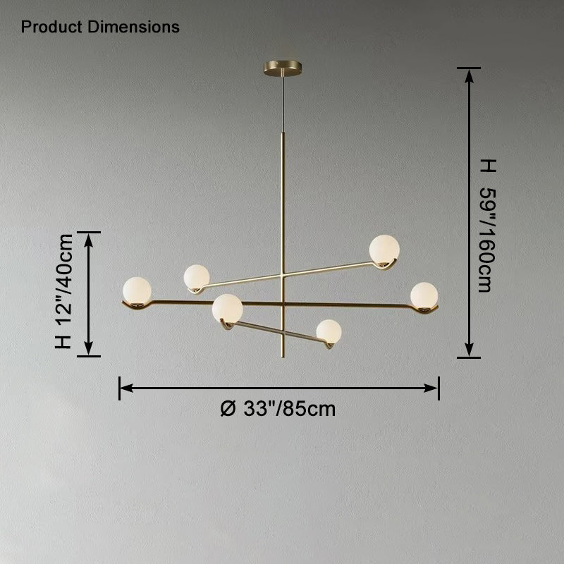 WOMO Adjustable Glass Ball Chandelier-WM2584