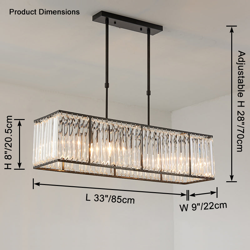 WOMO Rectangular Crystal Prism Chandelier-WM2588