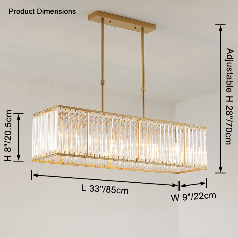 WOMO Rectangular Crystal Prism Chandelier-WM2588