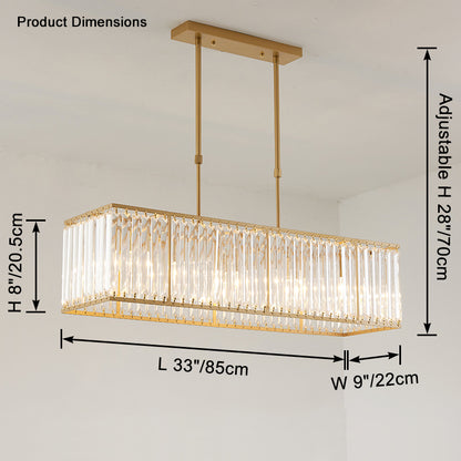 WOMO Rectangular Crystal Prism Chandelier-WM2588