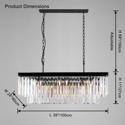 WOMO Rectangular Crystal Chandelier-WM2589