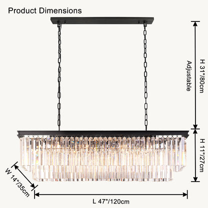 WOMO Rectangular Crystal Chandelier-WM2589