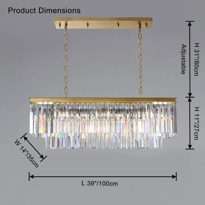 WOMO Rectangular Crystal Chandelier-WM2589