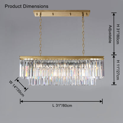 WOMO Rectangular Crystal Chandelier-WM2589