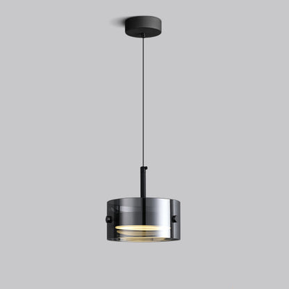 WOMO Black Glass Drum Pendant Light-WM2592