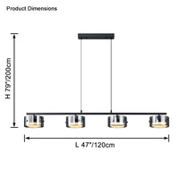 WOMO Black Glass Drum Pendant Light-WM2592
