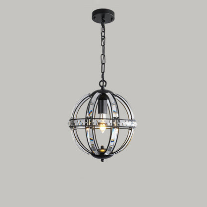 WOMO Cage Crystal Orb Pendant Light-WM2595