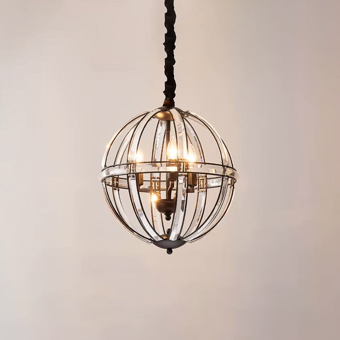 WOMO Cage Crystal Orb Pendant Light-WM2595