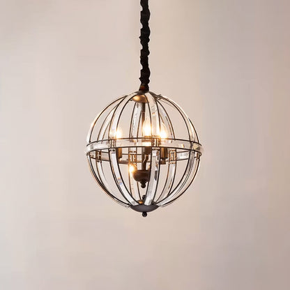 WOMO Cage Crystal Orb Pendant Light-WM2595