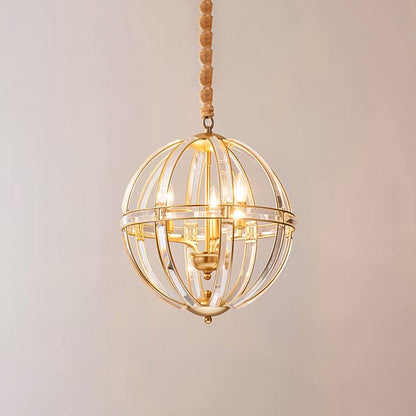 WOMO Cage Crystal Orb Pendant Light-WM2595