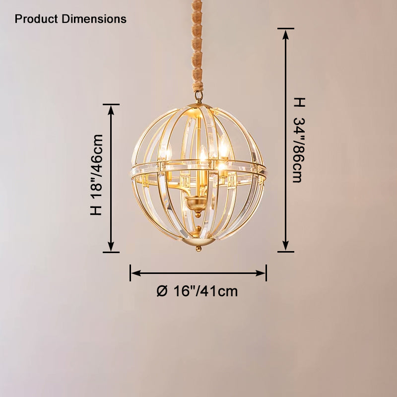 WOMO Cage Crystal Orb Pendant Light-WM2595