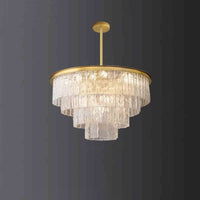 WOMO Gold Tiered Glass Chandelier-WM2601