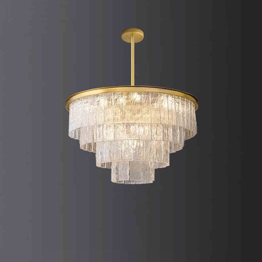 WOMO Gold Tiered Glass Chandelier-WM2601