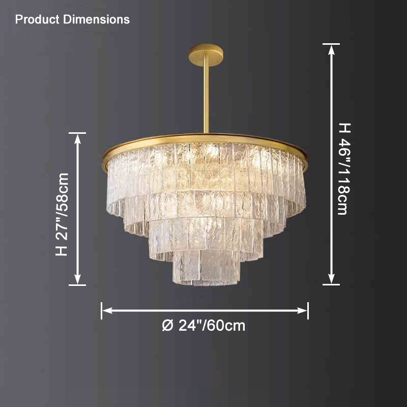 WOMO Gold Tiered Glass Chandelier-WM2601