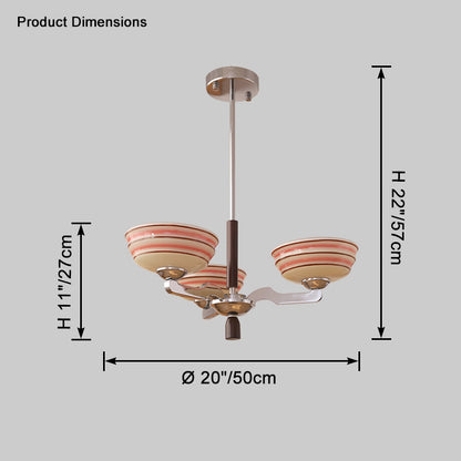 WOMO Colored Glass Bowl Up Light Chandelier-WM2605