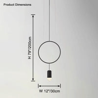 WOMO Black Ring Pendant Light-WM2608