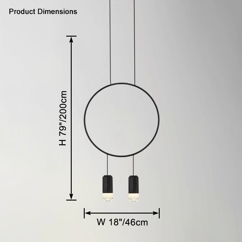WOMO Black Ring Pendant Light-WM2608