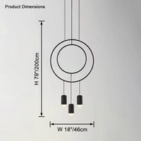 WOMO Black Ring Pendant Light-WM2608