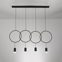 WOMO Staggered Black Ring Pendant Light-WM2609