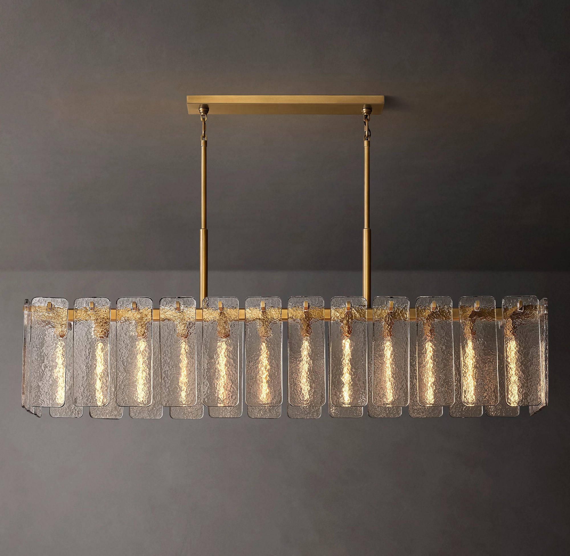WOMO Textured Glass Rectangular Chandelier - Calamette