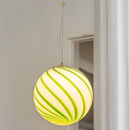 WOMO Swirl Glass Globe Pendant Light-WM2613