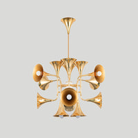 WOMO Gold Trumpet Art Deco Chandelier-WM2614