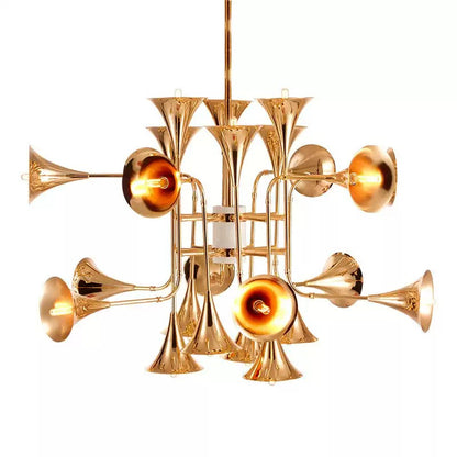 WOMO Gold Trumpet Art Deco Chandelier-WM2614