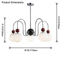 WOMO Glass Globe Arm Chandelier-WM2617