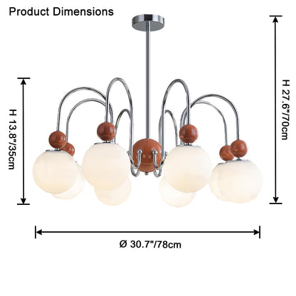 WOMO Glass Globe Arm Chandelier-WM2617