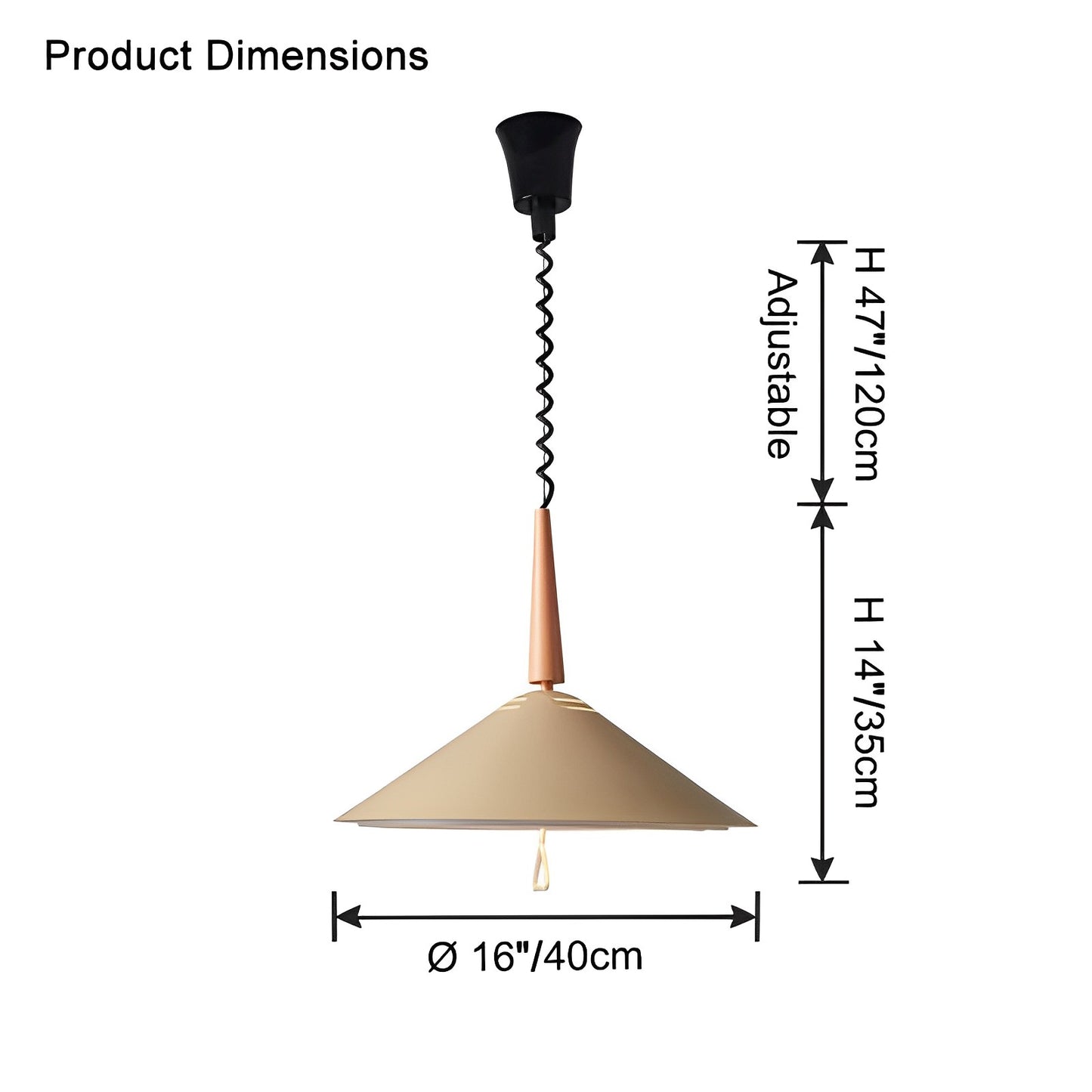 WOMO Rise and Fall Cone Pendant Light-WM2618