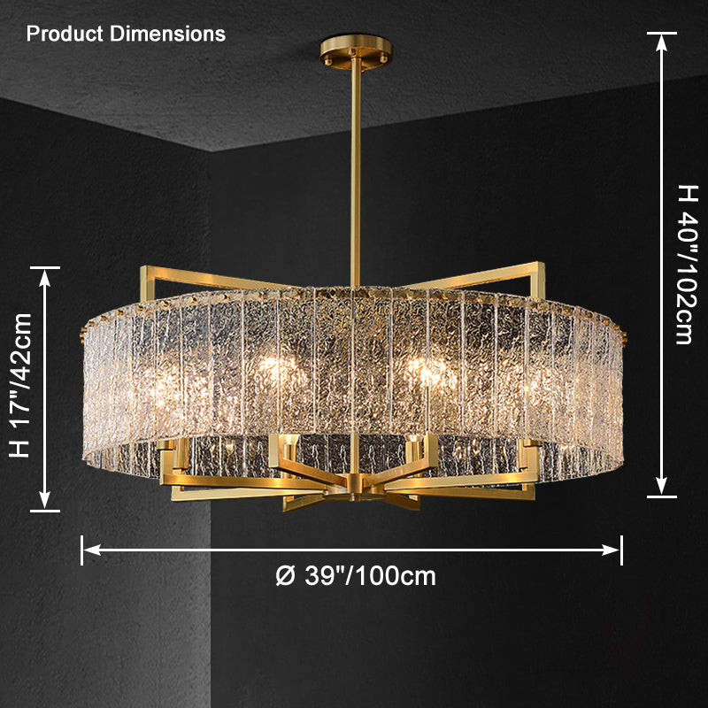 WOMO Textured Glass Round Chandelier-WM2619