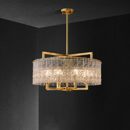 WOMO Textured Glass Round Chandelier-WM2619