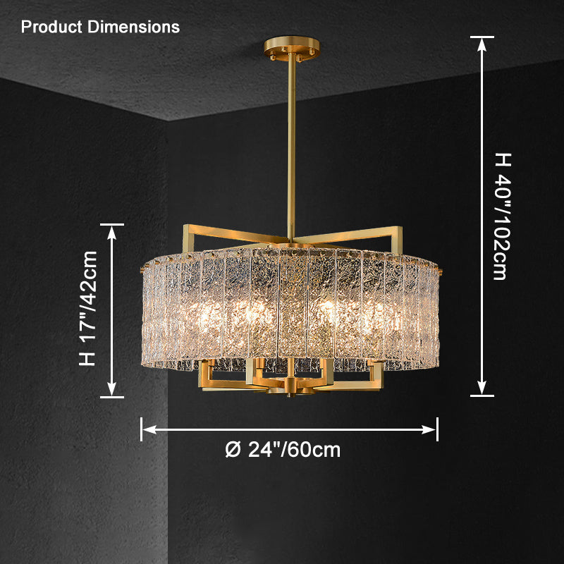 WOMO Textured Glass Round Chandelier-WM2619