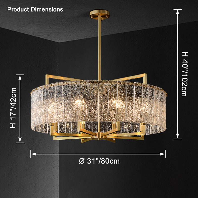 WOMO Textured Glass Round Chandelier-WM2619