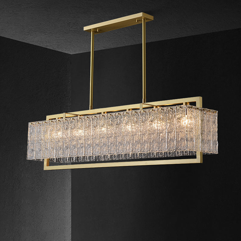 WOMO Textured Glass Linear Chandelier-WM2620