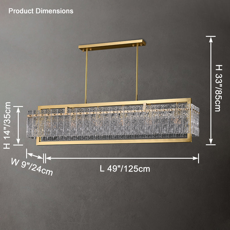 WOMO Textured Glass Linear Chandelier-WM2620